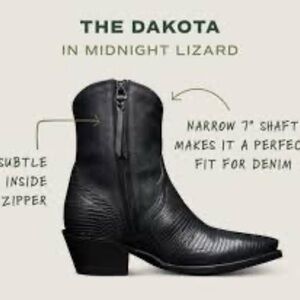 Tecovas Dakota Midnight Lizard Boots 6 1/2.